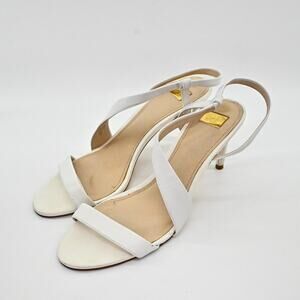 LOUISE ET CIE Womens Kass Heels Size 10M Optic White Strappy Open Toe Pumps‎